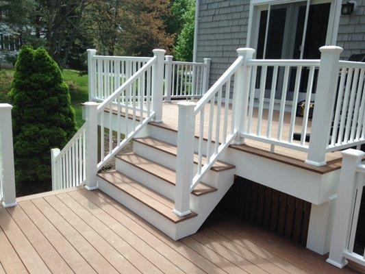 Azek Decking in "Morado" with TimberTech Radiance Express Railings.