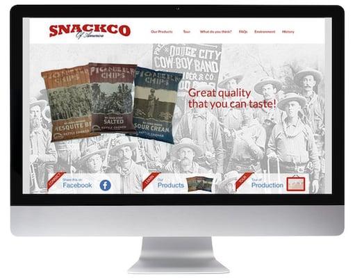 Snack food manufacturer website design by www.webdesignandmarketing.com