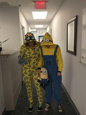 Minions in the office on Halloween!