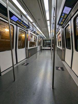 Inside the Plane Train. Hopped on in Concourse F. International Terminal. Never seen it so empty before.