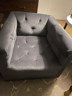 Updated Club Chair with rebuilt seat and back with tufting work