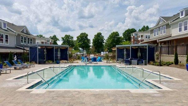 Custom poolside cabanas at City Park Apartments - Charlotte, NC