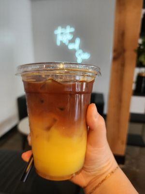 The bumble coffee- espresso with orange juice