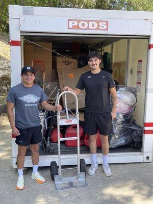 Tristan & Carlos from Meathead Movers. Great guys. Hard working. Professional movers!