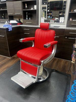 Call us today to upgrade your commercial office! We had the pleasure of reupholstering Belmont barber chairs for our local barber shop!