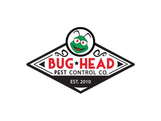 Bug Head Pest Control Logo, rodent control, ant control, mosquito, spider, roach, fire ants, wasps, wasp nests, squirrels, fleas, termites