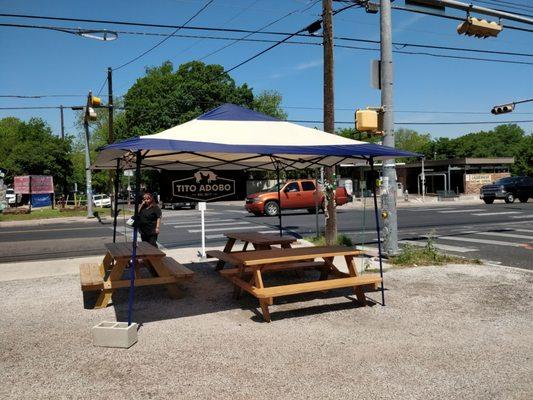 New canopy for the seating area!