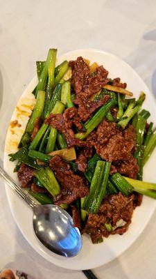 Mongolian beef.  My favorite here.