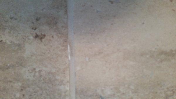 Thinset showing thru grout--in numerous places