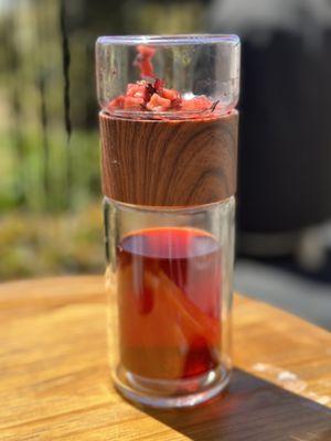 Sun tea idea with our Key Lime Dream Tea. Tumbler and tea sold in store!