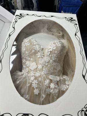 Bonney Cleaners did a beautiful job preserving my wedding dress!