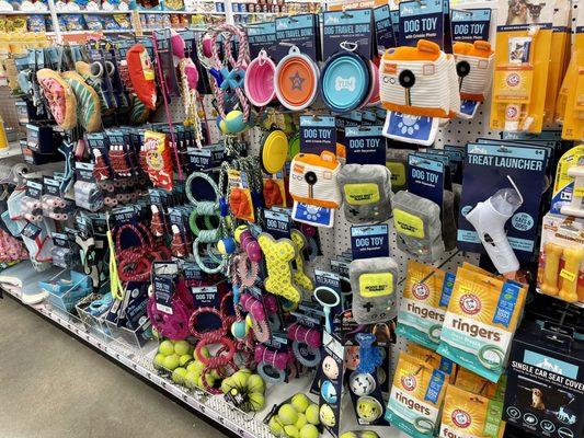 Dog toys and accessories.