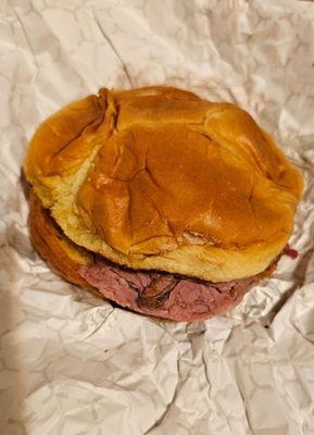 Roast beef sandwich, delicious.