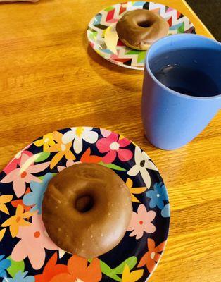 Vegan donuts with chocolate orange ganache!