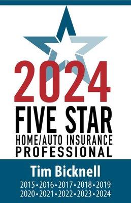 Texas Monthly 5 Star Professional Insurance Agent for 10 consecutive years.