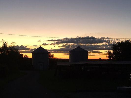 Lovely sunset on the farm