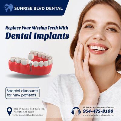 Replace your missing teeth with Dental Implants