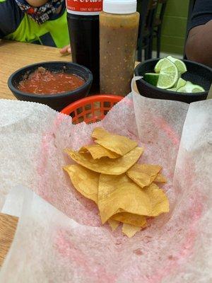 Complimentary chips and salsa