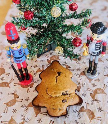 Pumpkin Chocolate Chip tree shaped teacake