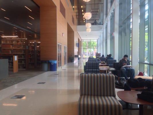 Interior of new library (lobby/lounge area) first floor.