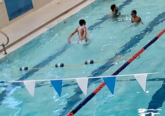 Family swim in heated indoor pool