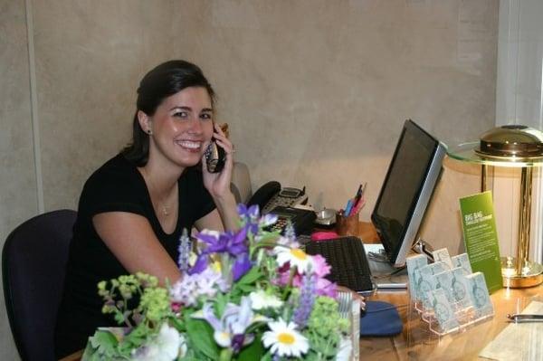 Emily one of the hard working receptionists