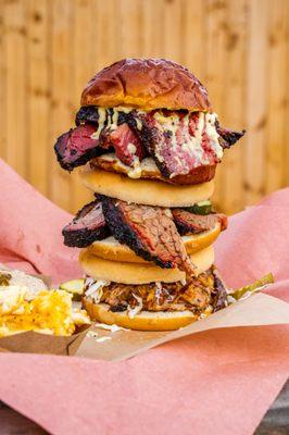 @kenty_eats | Pastrami brisket sandwich, brisket sandwich, porky brewster sandwich