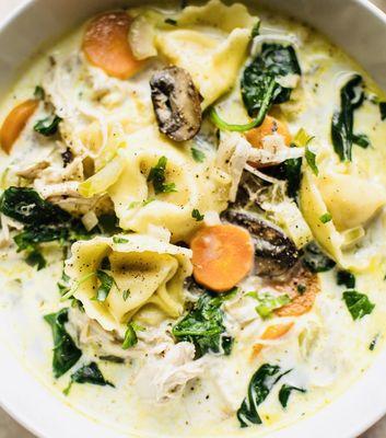 delicious homemade chicken tortellini soup