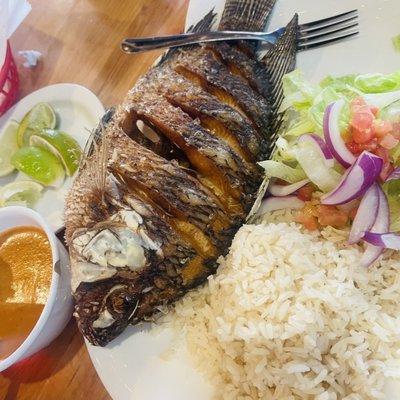 Mojarra Frita al Mojo de Ajo