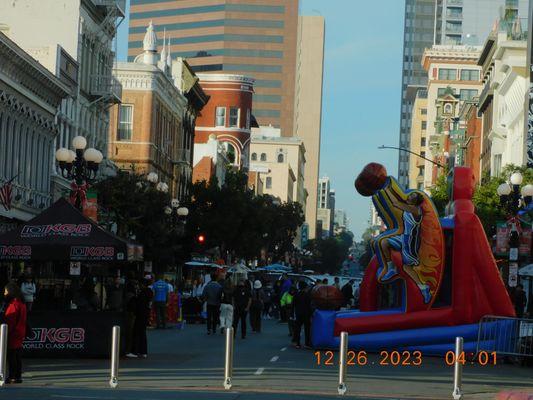 The many challenge games with KGB were broadcasting live at the block party.  The day was one busy day for everyone.