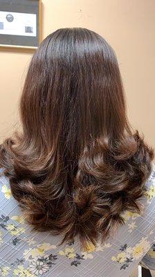 Haircut, color, perm