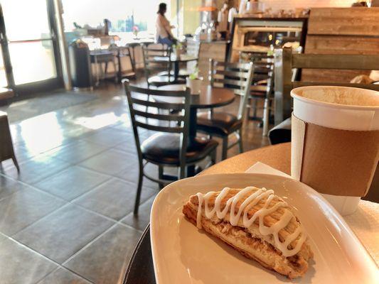 The cinnamon scones are made daily and disappear quickly! And the Dirty Hippie with their fresh espresso whipped cream