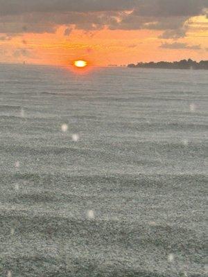 Sunset through the rain drops