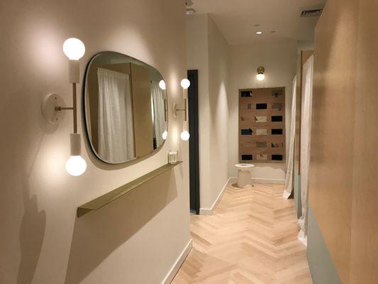 Each Heyday shop has a dedicated area for clients to touch up and refresh after their treatments.