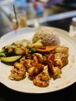 Fried rice, Vegetables, Shrimp, and Scallops