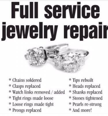 We provide all kinds of Jewelry Repair