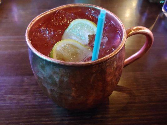 Blueberry pomegranate mule on a Sunday morning! This was delicious!