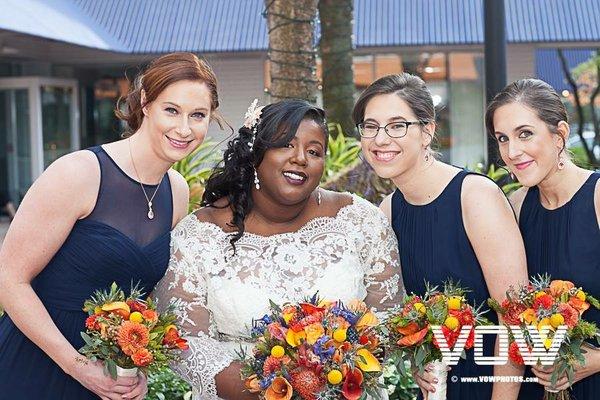 Makeup on this beautiful wedding party by Nicky Bundles