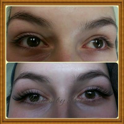 Before and after Classic eyelash extensions