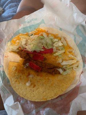 This is what you call a taco???? New Taco Bell in the area