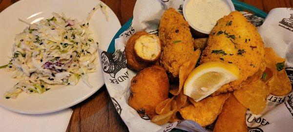 Fish & chips with coleslaw