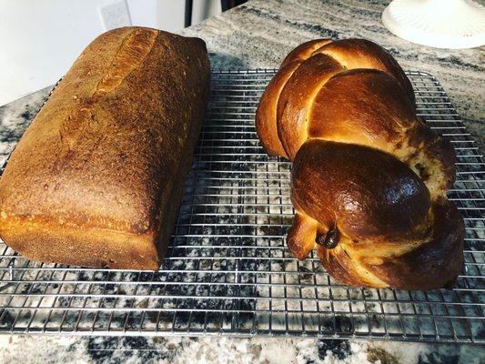 Country Sourdough (daily) and Challah (Fridays and Saturdays)