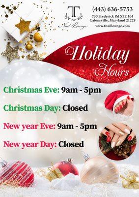 HOLIDAY HOURS

http://tnaillounge.com