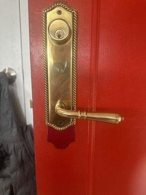 Custom lock installed on a door from the 50's  Not an easy fit or find , but Door Doctors did it !