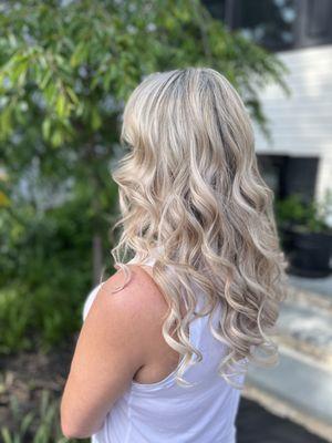 Full Highlight with Trim and Beach Wave Style