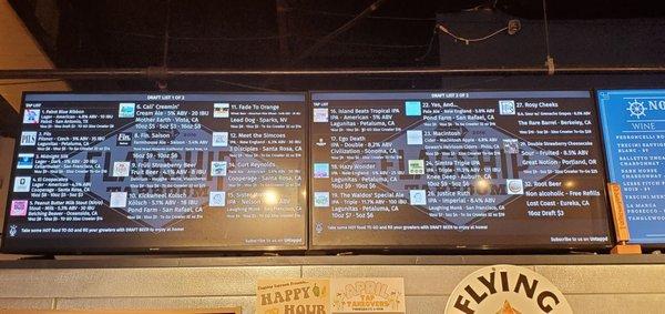 Beer menu