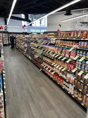 Long aisles of interesting and standard grocery items