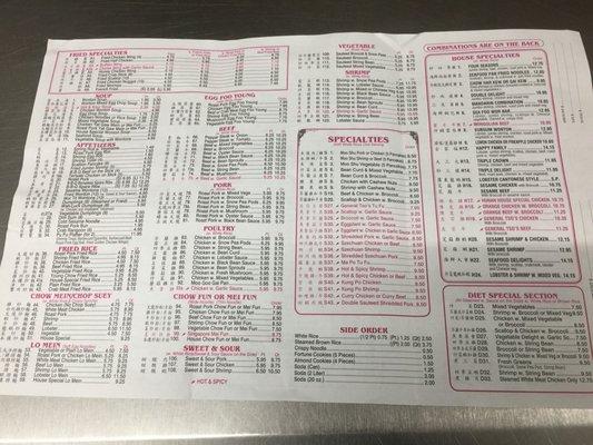 New menu