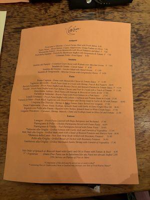 Menu 10/26