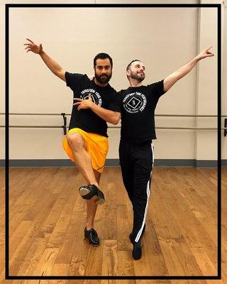 Rasta Thomas and Scott Poiley teaching each other their specialities. (Ballet & Tap)